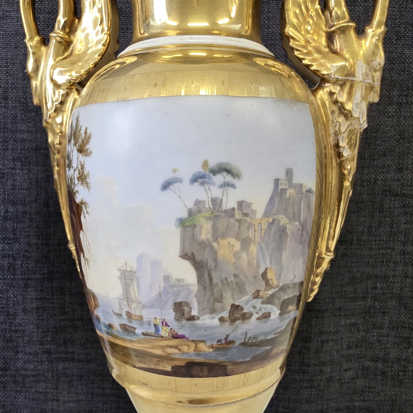 A pair of Paris Porcelain Empire Vases A pair of Paris Porcelain Empire Vases